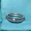 الوعد المصنوع يدويًا ، خاتم الماس 100 ٪ S925 Sterling Silver Engagement Band Band Rings for Women Fridal Finger Jewelry LJ20083211a