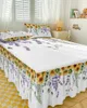 Bed Skirt Spring Eucalyptus Sunflower Lavender Elastic Fitted Bedspread With Pillowcases Mattress Cover Bedding Set Sheet