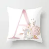 Pillow 26 Letters Cover Pink Letter Home Decorative Pillowcase Throw Case Alphabet For Sofa