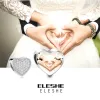 Cloisonne ELESHE 100% Authentic 925 Sterling Silver Bead Charm Fit Original Bracelet Bangle DIY Custom Photo Heart Beads Jewelry Making