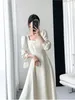 Casual klänningar Autumn Women Ealegent Party Long Sleeves Midi Dress Female Office Lady Fashion Spring Robe Clothes Vestidos