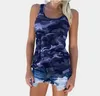 Tanques femininos Mulheres Imprimir Tank Top Undershirt Camisa Sem Mangas Fitness Camuflagem Singlet Musculação Colete Elástico Roupas Respiráveis