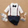 HERBEEZA hommes bébé vêtements pour nés combinaison enfants bébé vêtements pour enfants Gentleman enfants salopette doux bébé barboteuses 240122