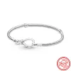 Collana S925 Sterling Silver Farfalla Eternità Nodo Catena di osso di serpente Bracciali di marca Fai da te Fascini originali per le donne Regalo di gioielli