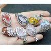 Pendant Necklaces 1pcs Water Drop Natural Stone Peacock Necklace Quartz Crystal Opal Tiger Eye For Women Men Jewelry Gift
