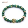 Armreif Echtes JOYA 10 Stück Großhandel 8MM Naturstein Löwenkopf Bileklik Armband Männer Armbänder für Frauen Boho Schmuck DIY Lol