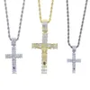Ketten Mode Weibliche Kreuz Anhänger Tropfen Gold Silber Farbe Kristall Anhänger Halskette Schmuck Für Männer Frauen Whole242T