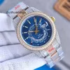 Herenhorloge Horloge Heren automatisch mechanisch diamanten saffier 41 mm met met diamanten bezette stalen armband Zakelijke horloges Montre De Luxe Bling wijzerplaat bezelband