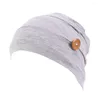 Berets Lockiges Haar Topper Frauen Hut Knopf Wrap Chemotherapie Kappe Polyester Frau Miss