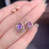 Stud Earrings 14K Solid Gold Amethyt Gemstone Fine Jewelry For Women Luxury Gift 14 K Plated Ear Rings Bohemia Earing Drop De Dhgarden Dho93