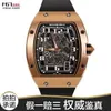 Richardmill Mens Luxury Watches Mechanical Watch Chronograph Swiss Made Richardmill RM067 Ultra Thin Mens Watch 18K Rose Gold Black Disc Dature Display Automatisk mec