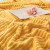 Coperte SUGAN LIFE Per Letti Tinta Unita Colore Giallo Morbido Caldo 300GSM Plaid Coperta di Flanella Quadrata Sul Letto Spessore Tiro