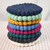 Tapis de table en feutre de laine de 18 cm, tasse en forme de boule, couleur unie, rond absorbant l'eau, décor pour salle à manger, accessoire Po