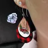 Orecchini pendenti Albero di Natale Auto Cerchio in pelle Reticolo multistrato Stampa Goccia d'acqua Accessori per gioielli per le donne