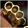 Brass Knuckles Mticolor Thickened Metal Knuckle Duster Four Finger Tiger Outdoor Cam Safety Defense Pocket Edc Tool Drop Delivery Spor Otjal