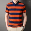 Men's Polos 95% Cotton Polo Shirt Fashion Striped 2024 Summer Casual T-shirt Soft Korean Style Male Top Quality