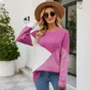 Designer-Damenbekleidung Herbst/Winter Personalisierter runder Ausschnitt Farbige Damenstrickwaren Lose große Pullover Pullover Strickjacken für Damen warme StrickjackeAPY2