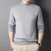 Lã 2023 Brand Sweater de caxemira masculino Men suéteres de malha de gola alta para jovens masculinos Slim Knitwear Man 240127