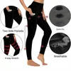 Active Pants Red Evil Eye Leggings Pockets Abstract Print Graphic Yoga Push Up Fitness Legging Cute Stretch Sports Tights