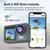 Câmeras de vídeo de ação esportiva à prova d'água para bicicleta, câmera de mergulho 5K 30FPS Câmera de ação dupla tela IPS de 170 graus grande angular Controle remoto WiFi cronometrado Photo Loop YQ240129