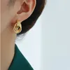 Women's three-layer small round knot screw earrings Maxi geometric pattern fashionable metal gold punk jewelry 240129