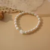 Brins Ashiqi Natural Natural Ewater Pearl Shell Flower Bracelet 925 Bijoux de mode en argent sterling pour fille