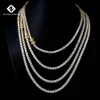 Billigaste pris Hip Hop Iced Out Jewelry Factory Brass Cooper Prong Set CZ Crystal Zirconia Diamond Tennis Chain Necklace