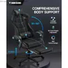 Diğer Mobilya Bilgisayar Sandalyesi Ofisi Ergonomik Gamer Sandalyesi Siyah Oyun Sandalyeleri Ayak Çekimi ile Mobil Koltuk Rahatlatıcı Backrest Reclining Wheels Q240129