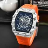 Full Diamond Men's Quartz Watch Casual Fashion Wine Barrel New style Hollow out