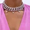 Punk CZ Miami Cuban Choker Gold Srebrny kolor 30 mm losowany Bling Naszyjnik Kobiety Hip Hop Biżuteria 2021 Nowa x0509236r