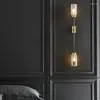 Lampy ścienne nowoczesne miedziane szare szklane lampa nordycka designerka sypialnia nocna oprawa oświetleniowa