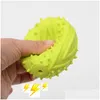 Dog Toys Chews 3 Color Molar Teeth Chew Fashion Pet Supply 3D Baseball Shape Rubber Round Ball Toy Interactive Funny Training Drop Otkus