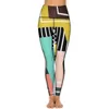 Active Pants Abstract ColorBlock Leggings Pockets Stripes Print Printed Yoga Push Up Gym Leging Casual Stretchy Sport