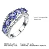 Skeert Umcho 3.0ct Blue Sapphire Tanzanite Rings For Women Betrokkenheid Fijne sieraden Echte Solid Sterling Sier Ring Fine Jewelry