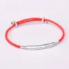 Bangles LKO S999 Sterling Silver Lucky Red Fashionable Simple Hand Rope Armband för Man Women Free Frakt