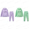 Kvinnors tvådelade byxor Personliga 2 -stycken Set Women Outfit Causal Tracksuit 2023 Fashion Hoodies and Sweatpants Training Jogging Sportswear Pullover T240129