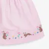 Flickaklänningar 2024 Baby Girls Pink Solid Color Cotton Dress Lovely and Comfort Children Elegant Soft For Kids 2-8 år