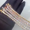 Hip Hop Unique Design Vvs Moissanite Rose Gold Good Price Sier Iced Out Tennis Chain