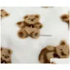 Blankets Designer Cute Little Bear Grain Blanket Imitation Rabbit Crystal Veet Nap Double Sofa Drop Delivery Otrzg