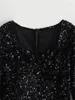 Casual Dresses Yenkye Winter Women Christmas Sequin Dress Vintage Long Sleeve Elegant Ladies A-Line Slim Party Mini