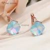 Stud S Z DESIGN Neue Mode Quadrat Bunte Kristall Tropfen Ohrring Für Frauen 585 Rose Gold Farbe Hochzeit Schmuck YQ240129