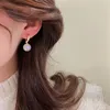 Dangle Earrings 2024 Mermaid Bead Pearl Hoop for Women Girls Fashion 우아한 금속 절묘한 보석 선물