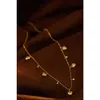 Xinfly Brand Love Series Luxury Jewelry Dangle Heart Shape Charm Pendant 18k Solid Gold Choker Chain Necklace for Women