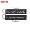 Chains 100 PCS Custom Keychain Fashion Jewelry OEM Key Ring llaveros Safety Label Embroidery Customize Key Rings Chain