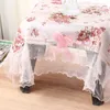 Table Cloth Fashion Bedside Cabinet Tablecloth Decoration Lace Cloths Pink Flower Rectangular Cover