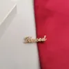 Broches dodoai Brooch Brooch Diamond personnalisé Broche bijoux en acier inoxydable Initiales à revers Bridesmaid Gift Personnalize Name Jewelry