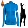 Tute da uomo Lady Raphaing Maglia da ciclismo Bicyc Maglie a maniche lunghe Maglia invernale in lana Tute Triathlon Abbigliamento da ciclismo invernale da donna H24129