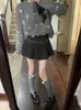 여자 니트 adagirl kawaii bow 니트 카디건 여성 버튼 업 크루 넥 크롭 스웨터 스프링 가을 긴 소매 미학의 옷