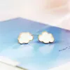 Stud Cute Cloud White Rain Waterdrop Dangle Earrings For Women Korean Sweet Summer Crystal Clouds Drop Earring Wedding Party Jewelry YQ240129