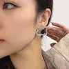 Women Diamond Stud Earings Big Size Designer Jewelry Luxurys Studs Earrings 925 Silver Boucle Letters Hoops B med Box 010507R256A